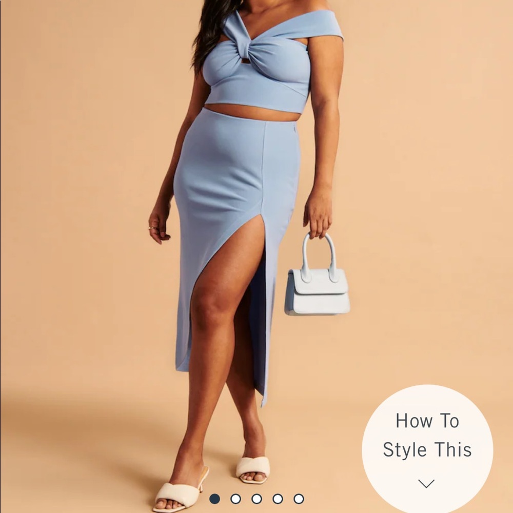 SET! Elevated midi skirt and asymmetrical cut out top!!NWOT!